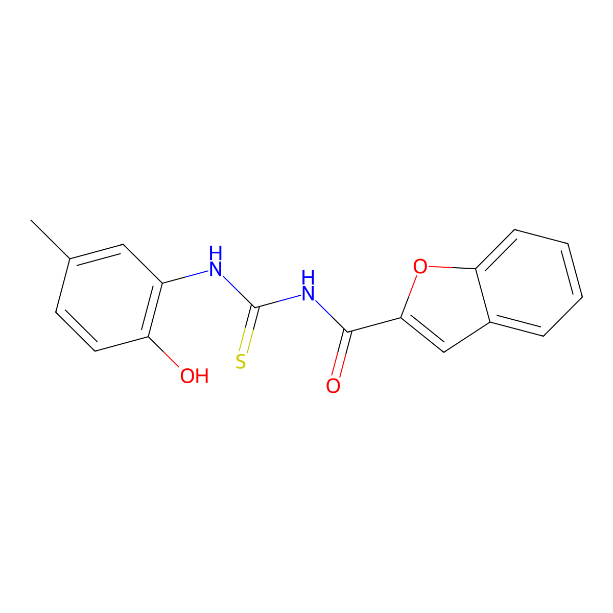N-[(2-hydroxy-5-methylphenyl)carbamothioyl]-1-benzofuran-2-carboxamide molecular structure, CAS 380312-58-3