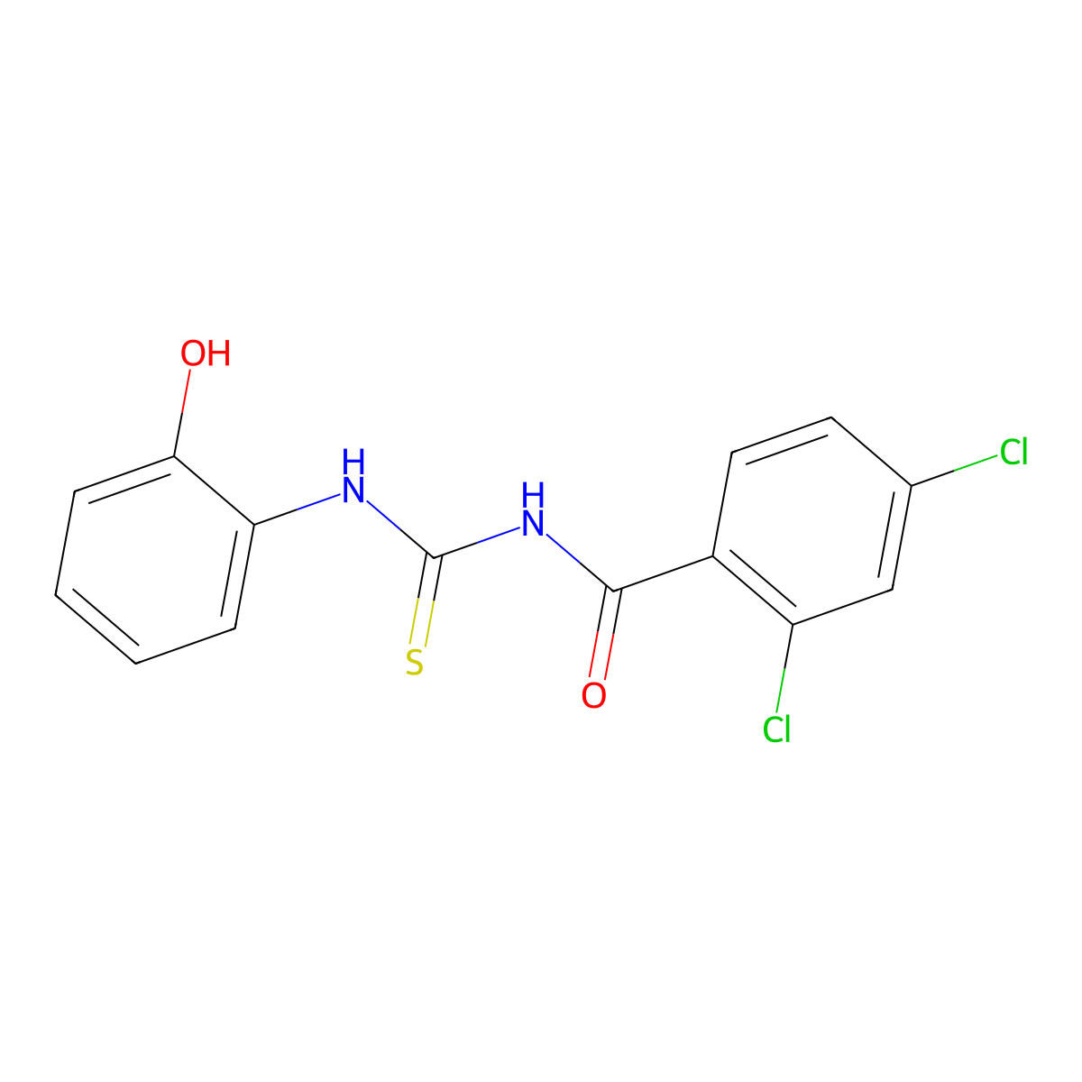 2,4-dichloro-N-[(2-hydroxyphenyl)carbamothioyl]benzamide molecular structure, CAS 380312-79-8