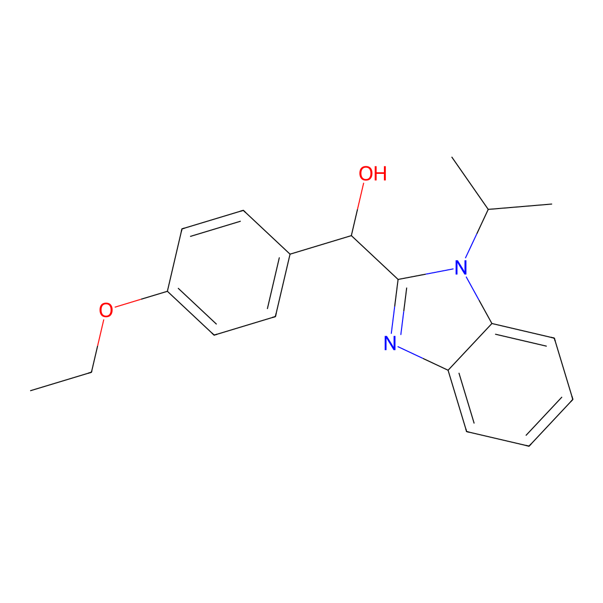 (4-ethoxyphenyl)[1-(propan-2-yl)-1H-benzimidazol-2-yl]methanol molecular structure, CAS 380313-08-6