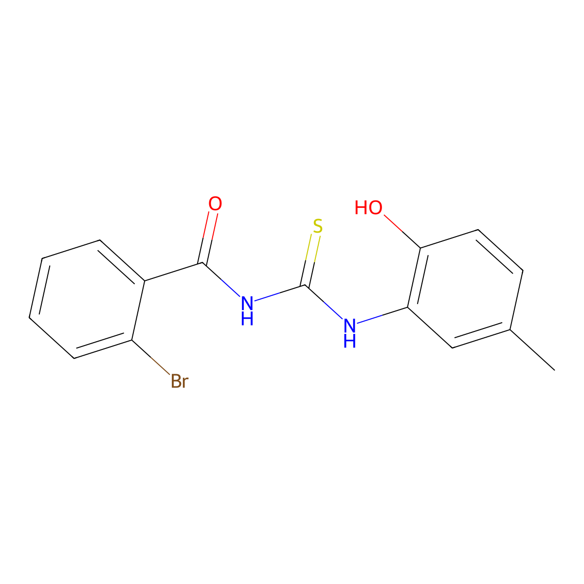 2-bromo-N-[(2-hydroxy-5-methylphenyl)carbamothioyl]benzamide molecular structure, CAS 380313-74-6