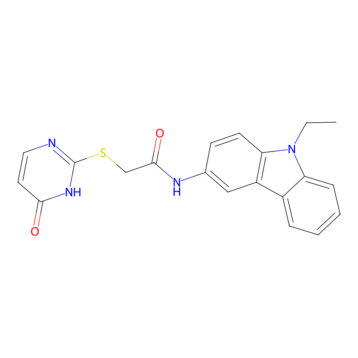 N-(9-ethylcarbazol-3-yl)-2-[(6-oxo-1H-pyrimidin-2-yl)sulfanyl]acetamide molecular structure, CAS 380314-37-4