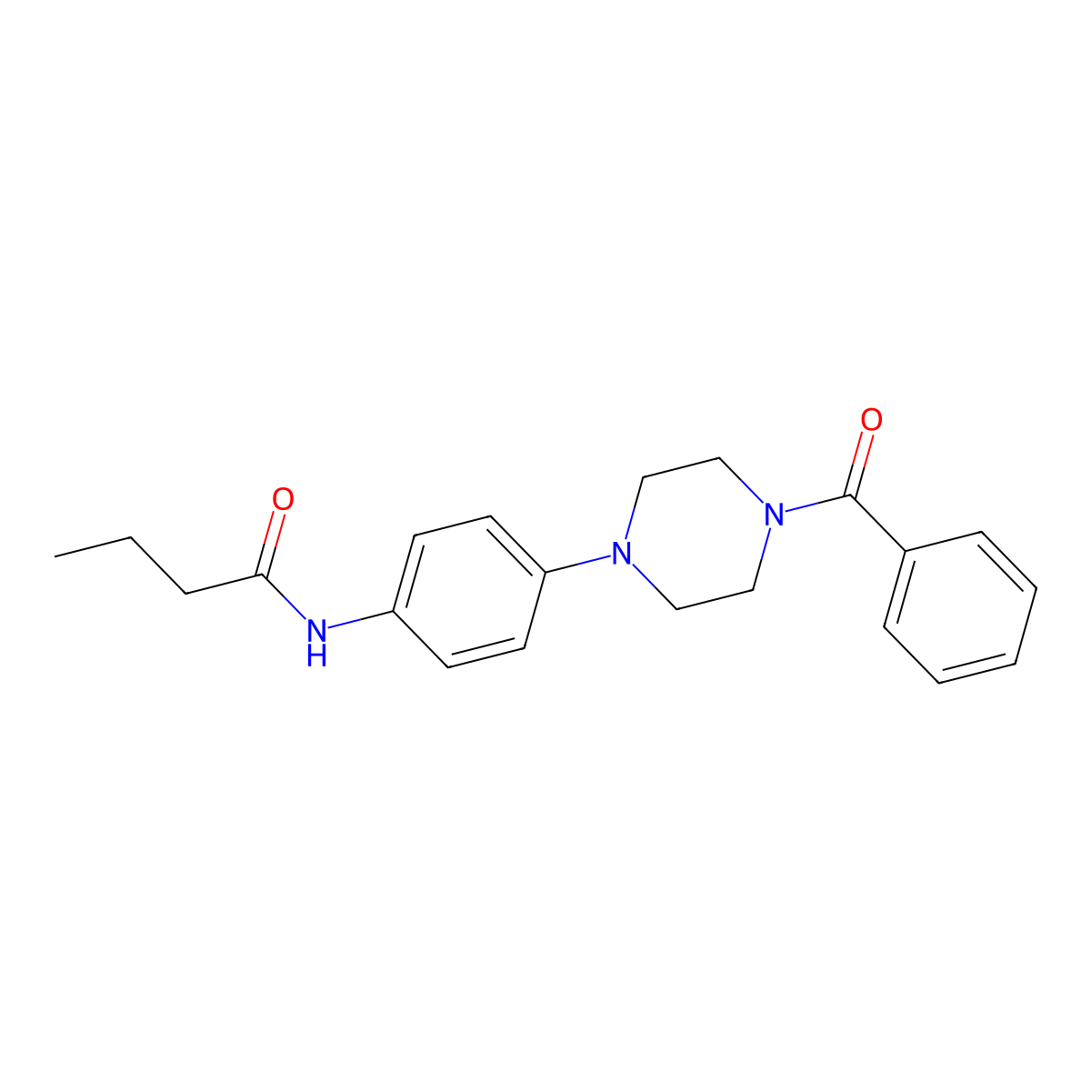 N-[4-(4-benzoylpiperazin-1-yl)phenyl]butanamide molecular structure, CAS 380317-13-5