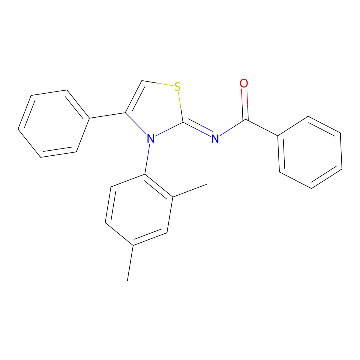N-[3-(2,4-dimethylphenyl)-4-phenyl-2,3-dihydro-1,3-thiazol-2-ylidene]benzamide molecular structure, CAS 380317-28-2