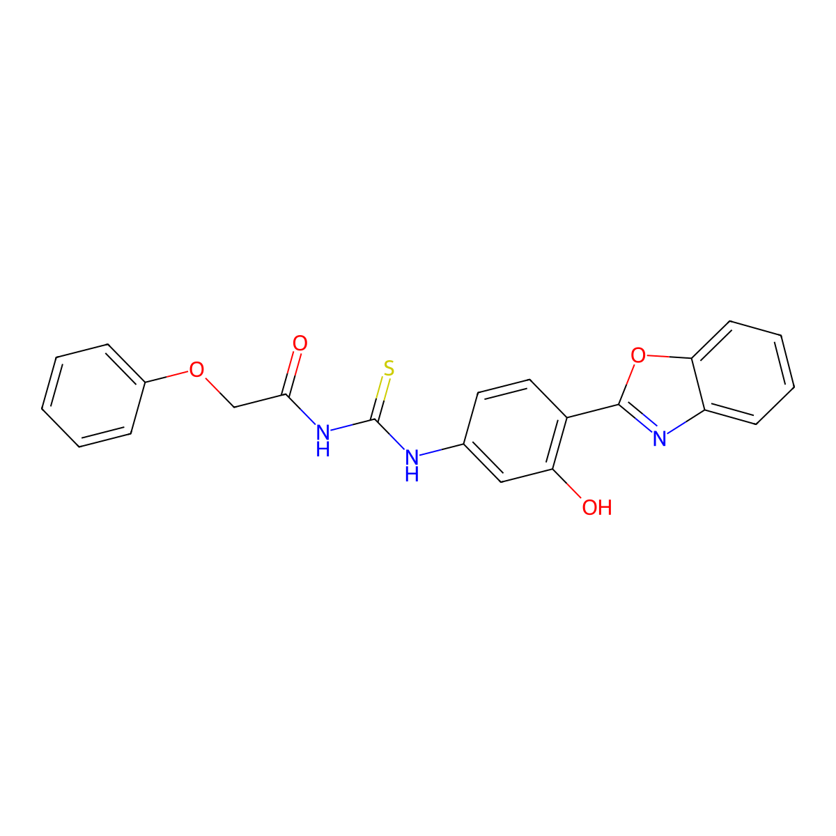 N-[4-(1,3-benzoxazol-2-yl)-3-hydroxyphenyl]-N'-(phenoxyacetyl)thiourea molecular structure, CAS 380317-77-1