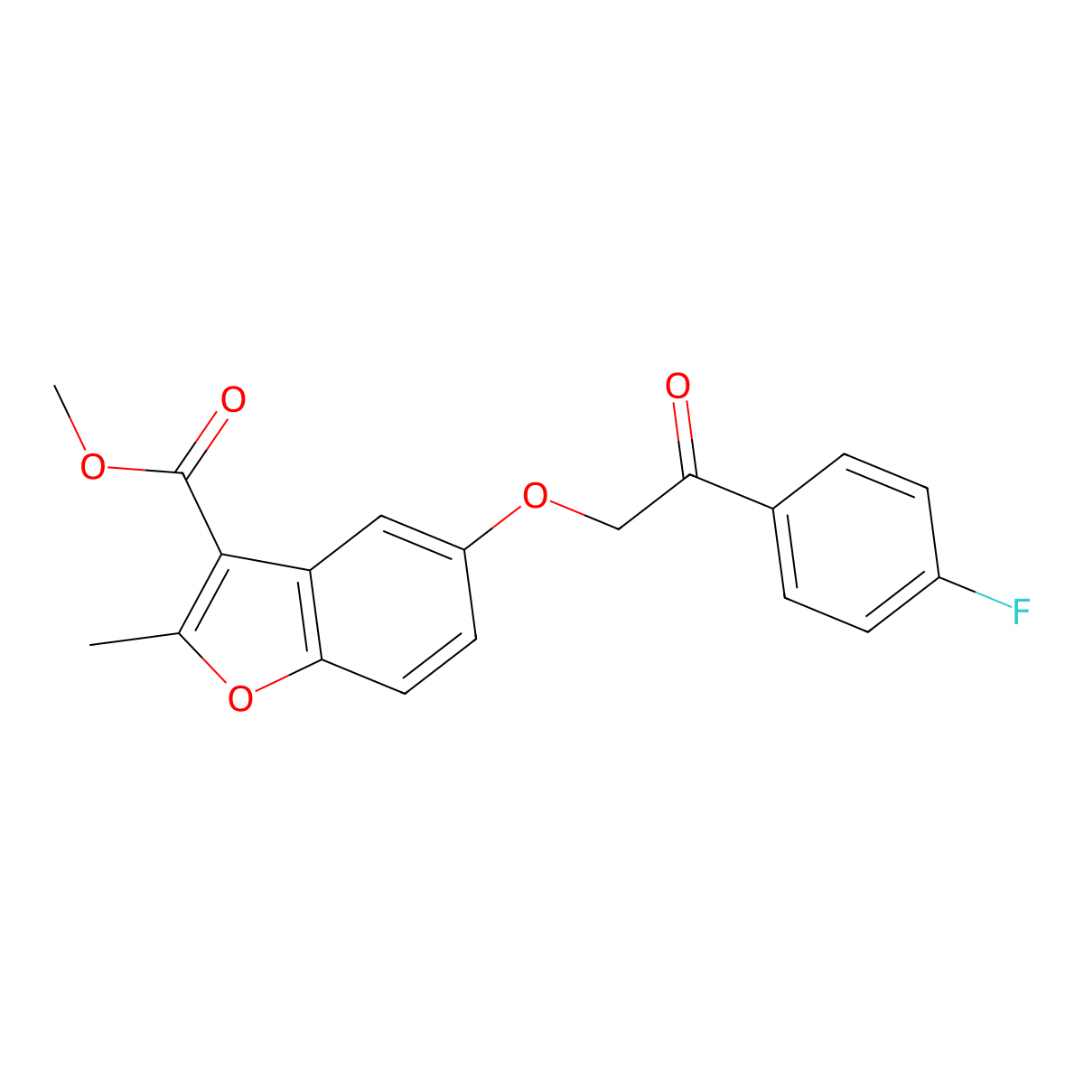 Methyl 5-[2-(4-fluorophenyl)-2-oxoethoxy]-2-methyl-1-benzofuran-3-carboxylate molecular structure, CAS 380318-34-3