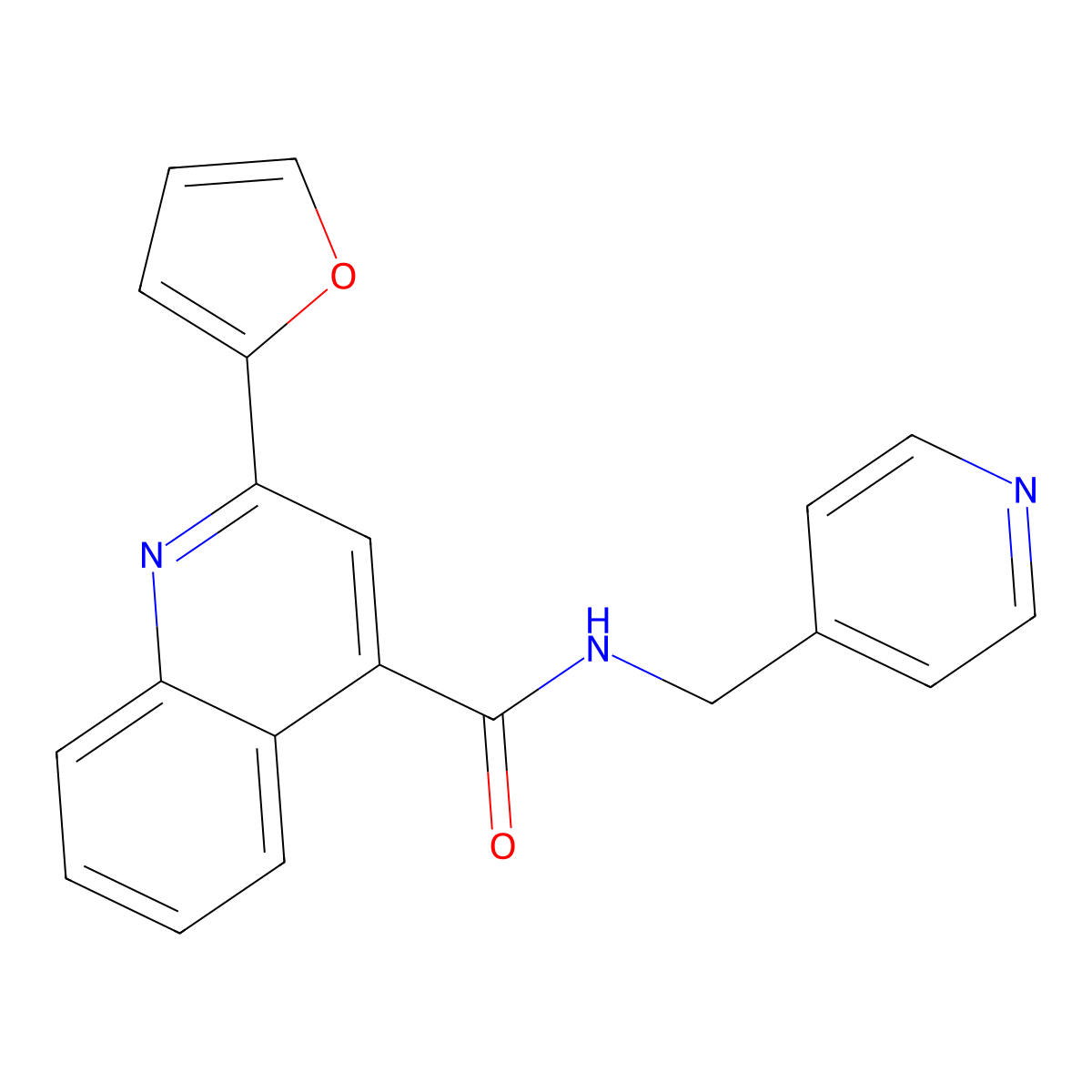 2-(furan-2-yl)-N-(pyridin-4-ylmethyl)quinoline-4-carboxamide molecular structure, CAS 380319-31-3