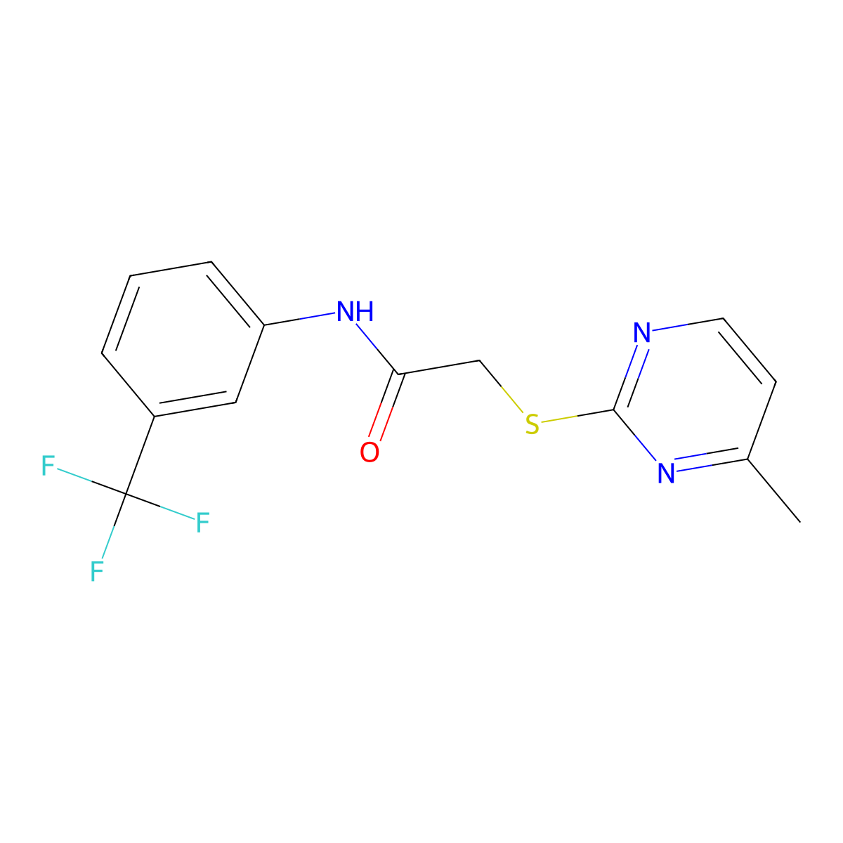 2-[(4-methylpyrimidin-2-yl)sulfanyl]-N-[3-(trifluoromethyl)phenyl]acetamide molecular structure, CAS 380319-78-8