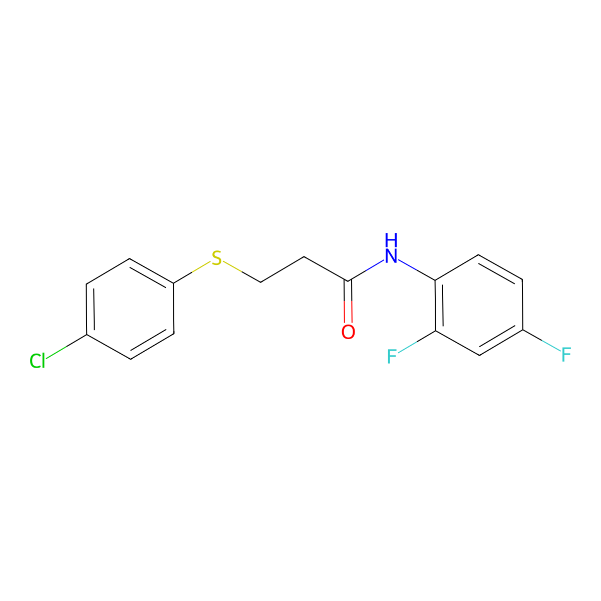 3-[(4-chlorophenyl)sulfanyl]-N-(2,4-difluorophenyl)propanamide molecular structure, CAS 380321-84-6