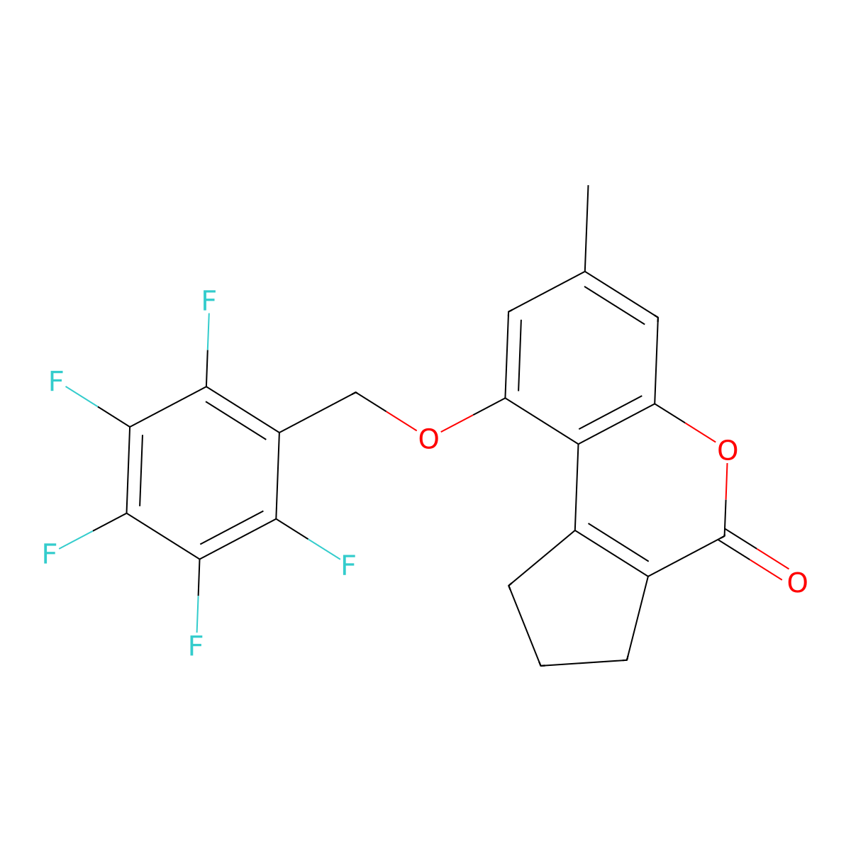 7-methyl-9-[(pentafluorobenzyl)oxy]-2,3-dihydrocyclopenta[c]chromen-4(1H)-one molecular structure, CAS 380322-55-4