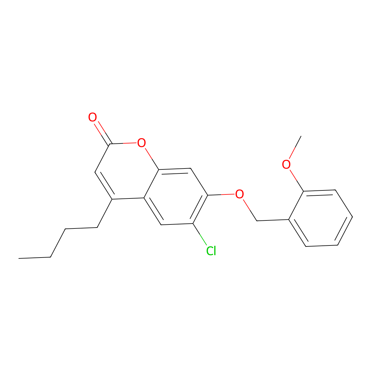 4-butyl-6-chloro-7-[(2-methoxybenzyl)oxy]-2H-chromen-2-one molecular structure, CAS 380322-64-5