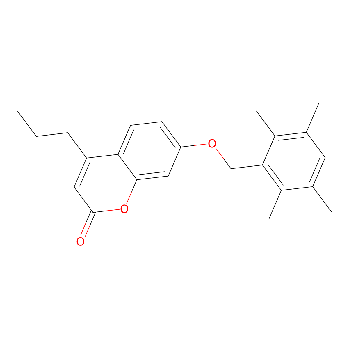 4-propyl-7-[(2,3,5,6-tetramethylbenzyl)oxy]-2H-chromen-2-one molecular structure, CAS 380322-85-0
