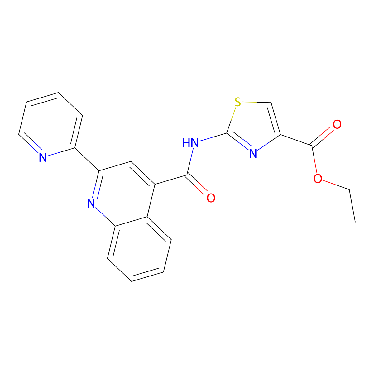 Ethyl 2-[(2-pyridin-2-ylquinoline-4-carbonyl)amino]-1,3-thiazole-4-carboxylate molecular structure, CAS 380323-16-0