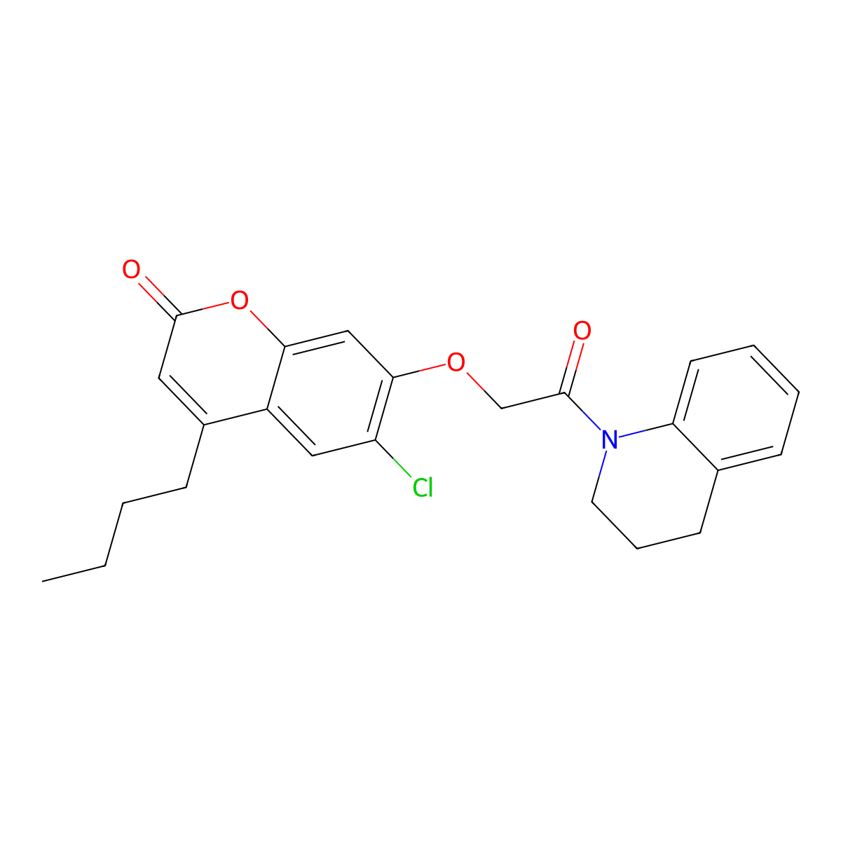 4-butyl-6-chloro-7-[2-(3,4-dihydroquinolin-1(2H)-yl)-2-oxoethoxy]-2H-chromen-2-one molecular structure, CAS 380324-72-1