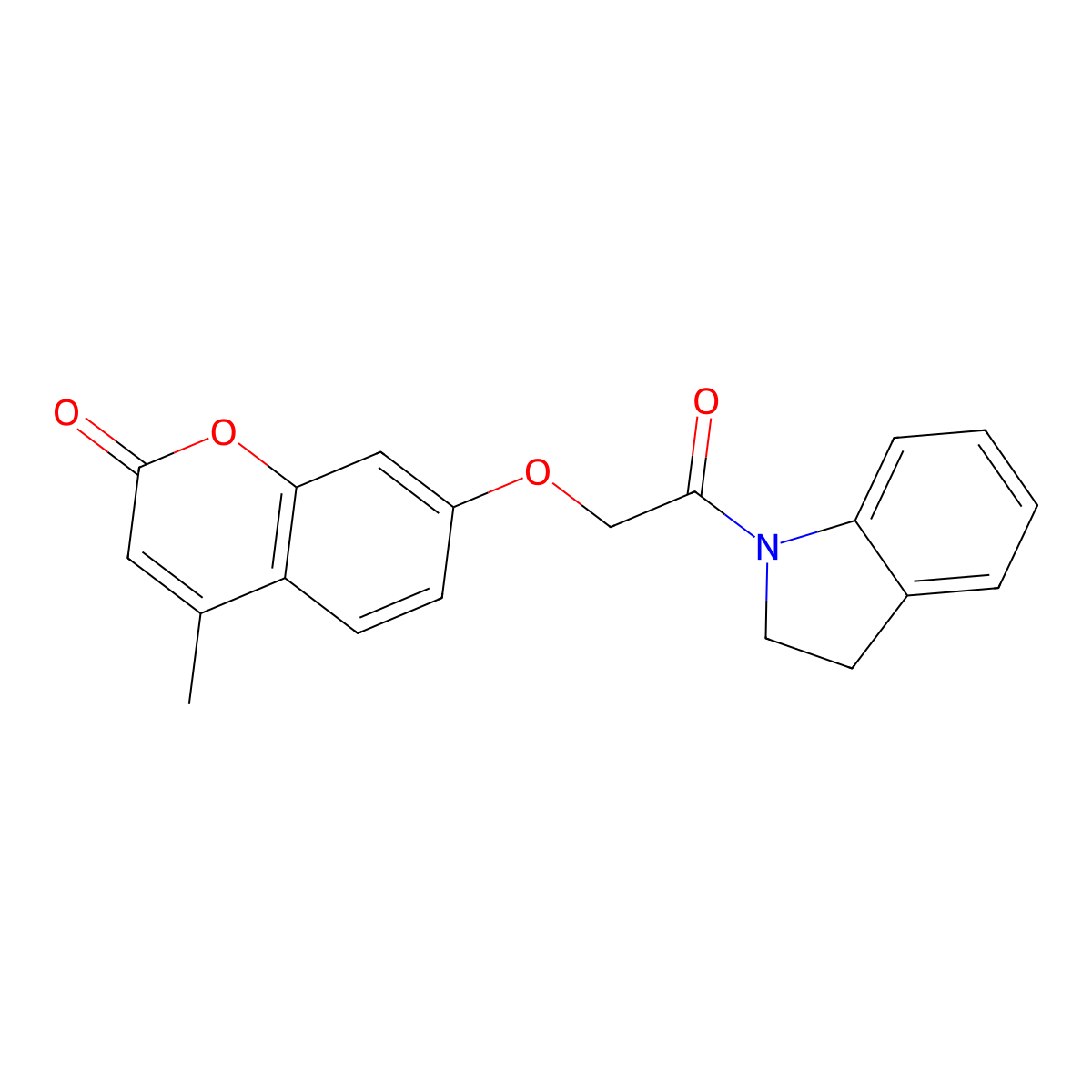 7-[2-(2,3-Dihydroindol-1-yl)-2-oxoethoxy]-4-methylchromen-2-one molecular structure, CAS 380324-73-2