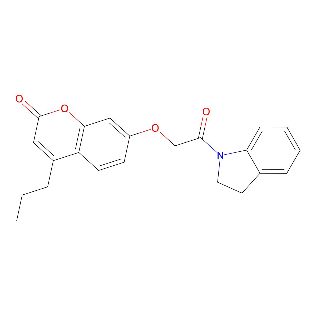 7-[2-(2,3-Dihydro-indol-1-yl)-2-oxo-ethoxy]-4-propyl-chromen-2-one molecular structure, CAS 380324-74-3