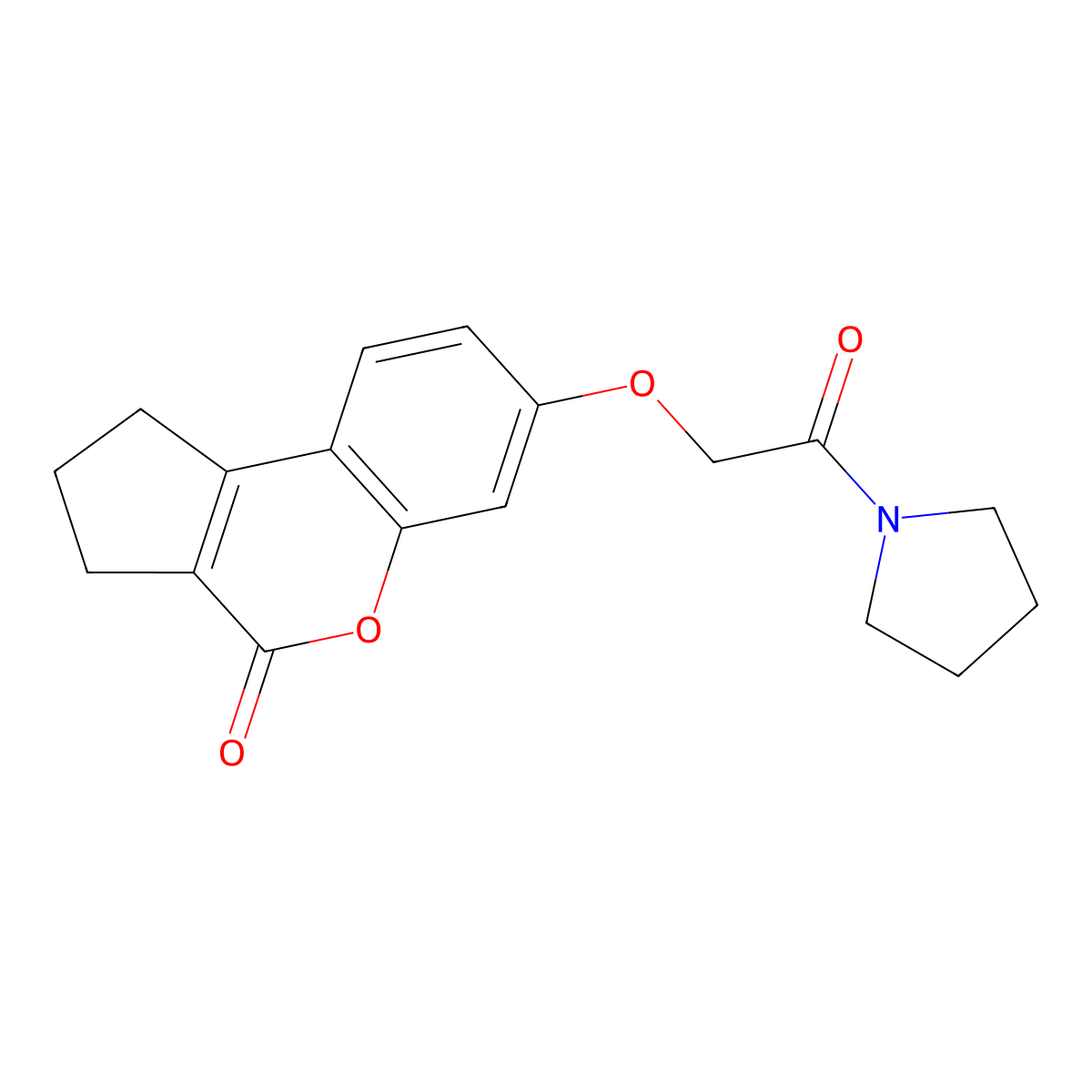 7-(2-Oxo-2-pyrrolidin-1-yl-ethoxy)-2,3-dihydro-1H-cyclopenta[c]chromen-4-one molecular structure, CAS 380324-77-6