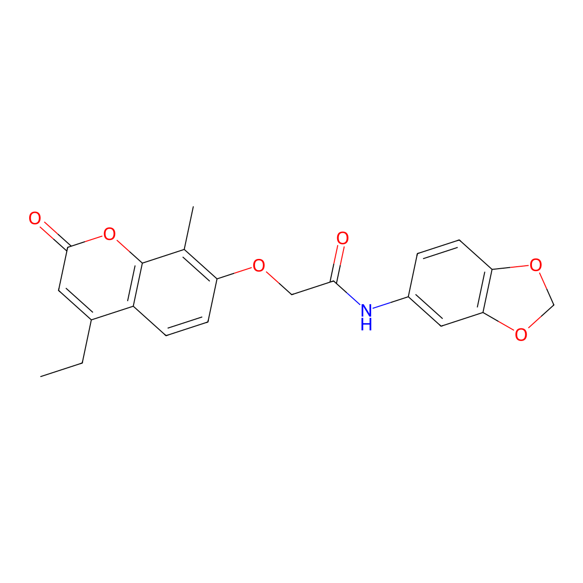 N-Benzo[1,3]dioxol-5-yl-2-(4-ethyl-8-methyl-2-oxo-2H-chromen-7-yloxy)-acetamide molecular structure, CAS 380324-79-8