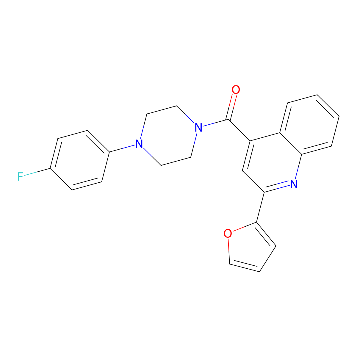 [4-(4-Fluorophenyl)piperazino][2-(2-furyl)-4-quinolyl]methanone molecular structure, CAS 380325-03-1