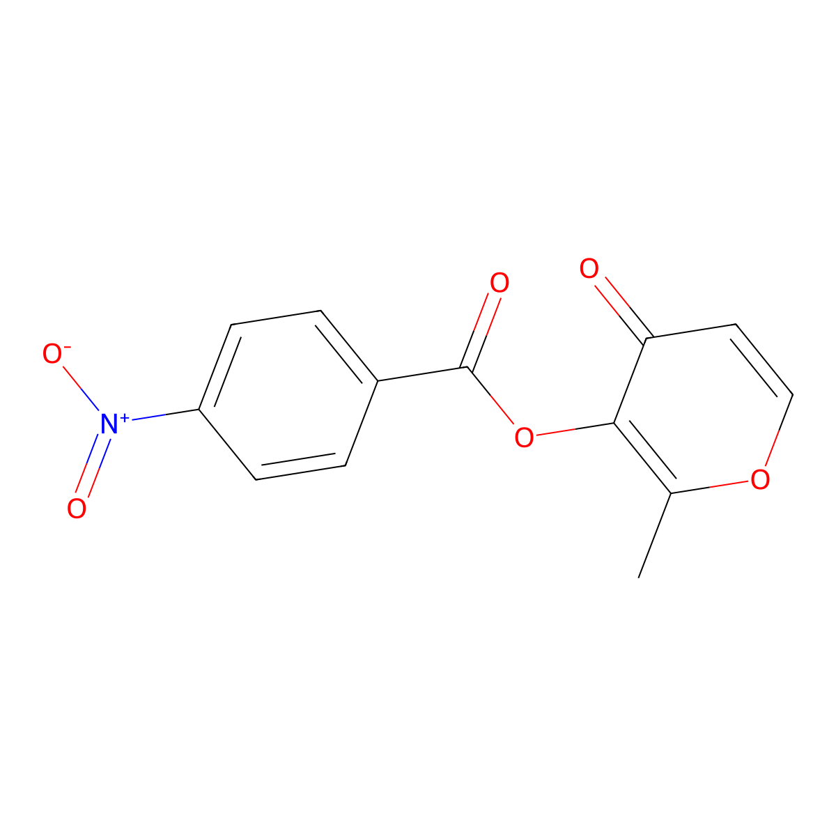 2-methyl-4-oxo-4H-pyran-3-yl 4-nitrobenzoate molecular structure, CAS 380328-16-5