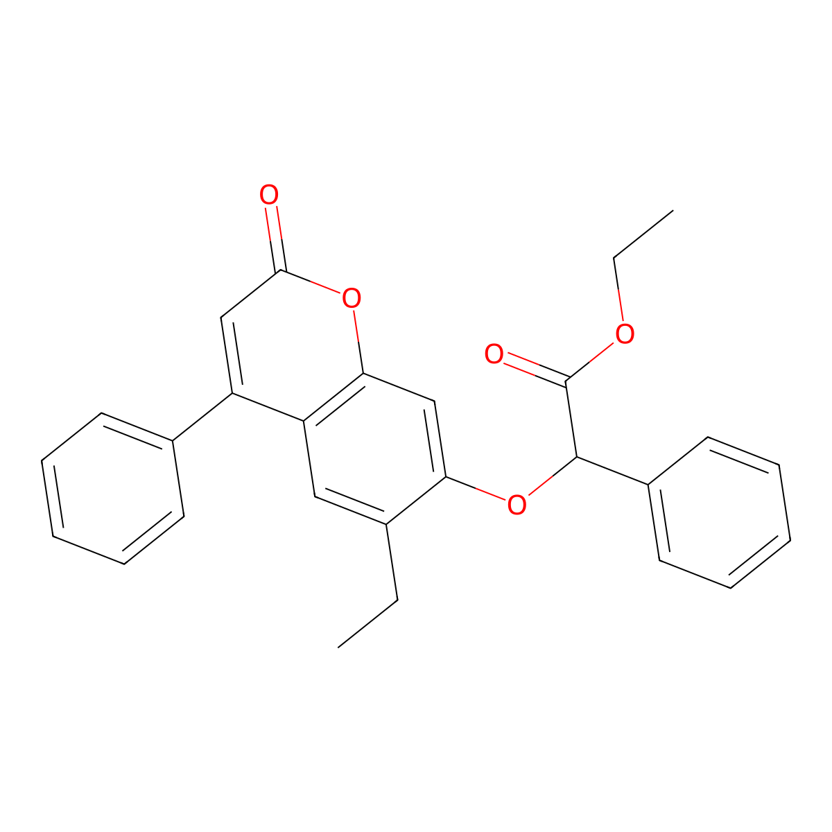 Ethyl 2-(6-ethyl-2-oxo-4-phenylchromen-7-yl)oxy-2-phenylacetate molecular structure, CAS 380328-27-8