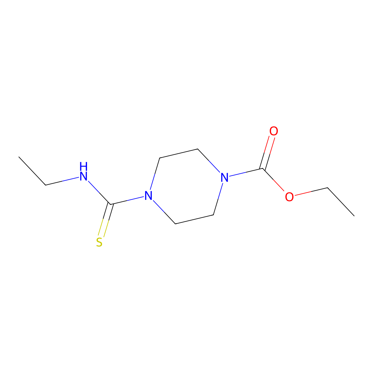 Ethyl 4-(ethylcarbamothioyl)piperazine-1-carboxylate molecular structure, CAS 380330-44-9