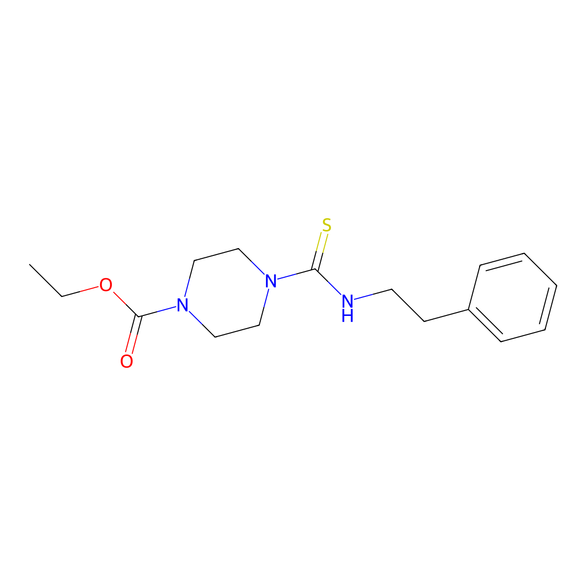 Ethyl 4-[(2-phenylethyl)carbamothioyl]piperazine-1-carboxylate molecular structure, CAS 380330-85-8