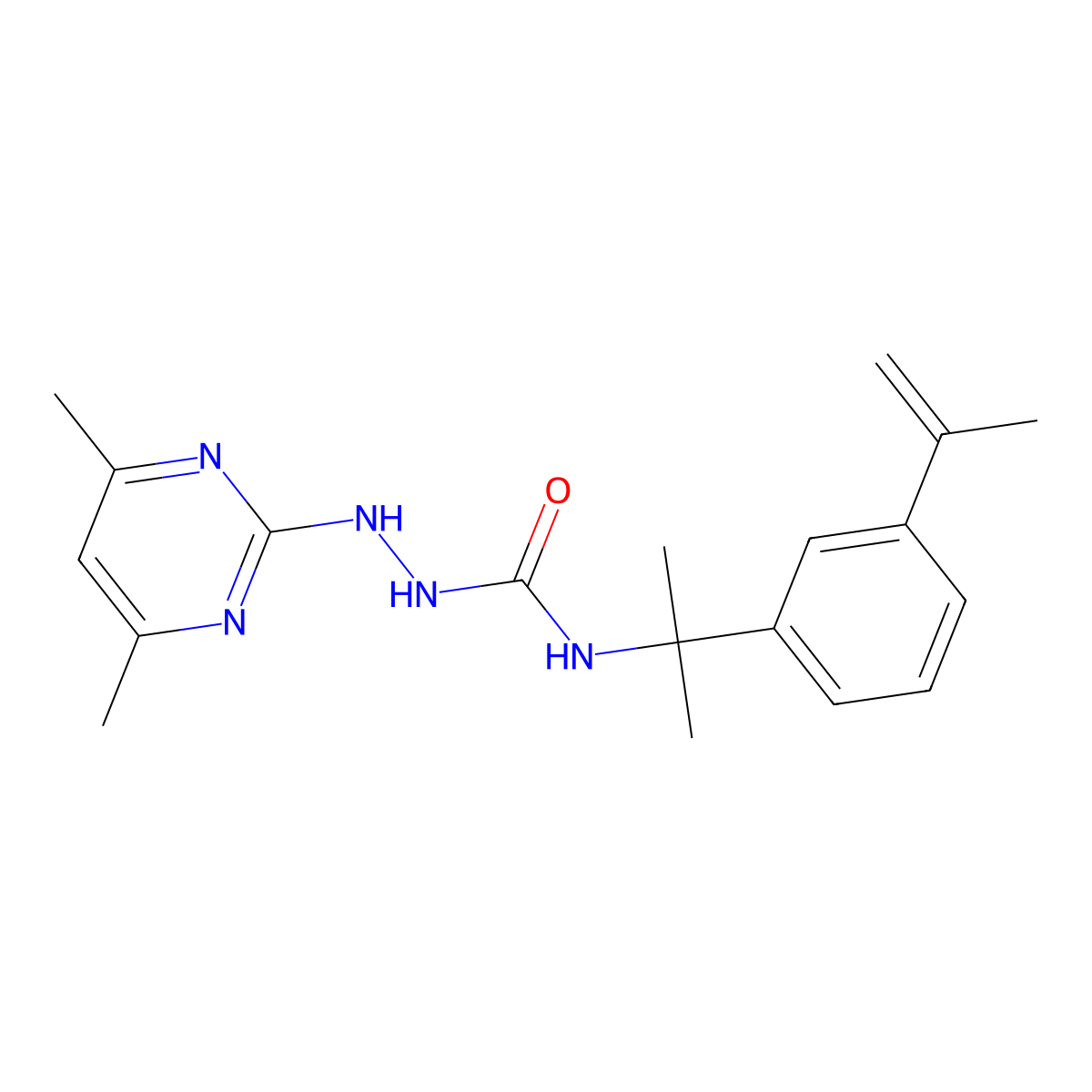 1-[(4,6-Dimethylpyrimidin-2-yl)amino]-3-[2-(3-prop-1-en-2-ylphenyl)propan-2-yl]urea molecular structure, CAS 380333-81-3