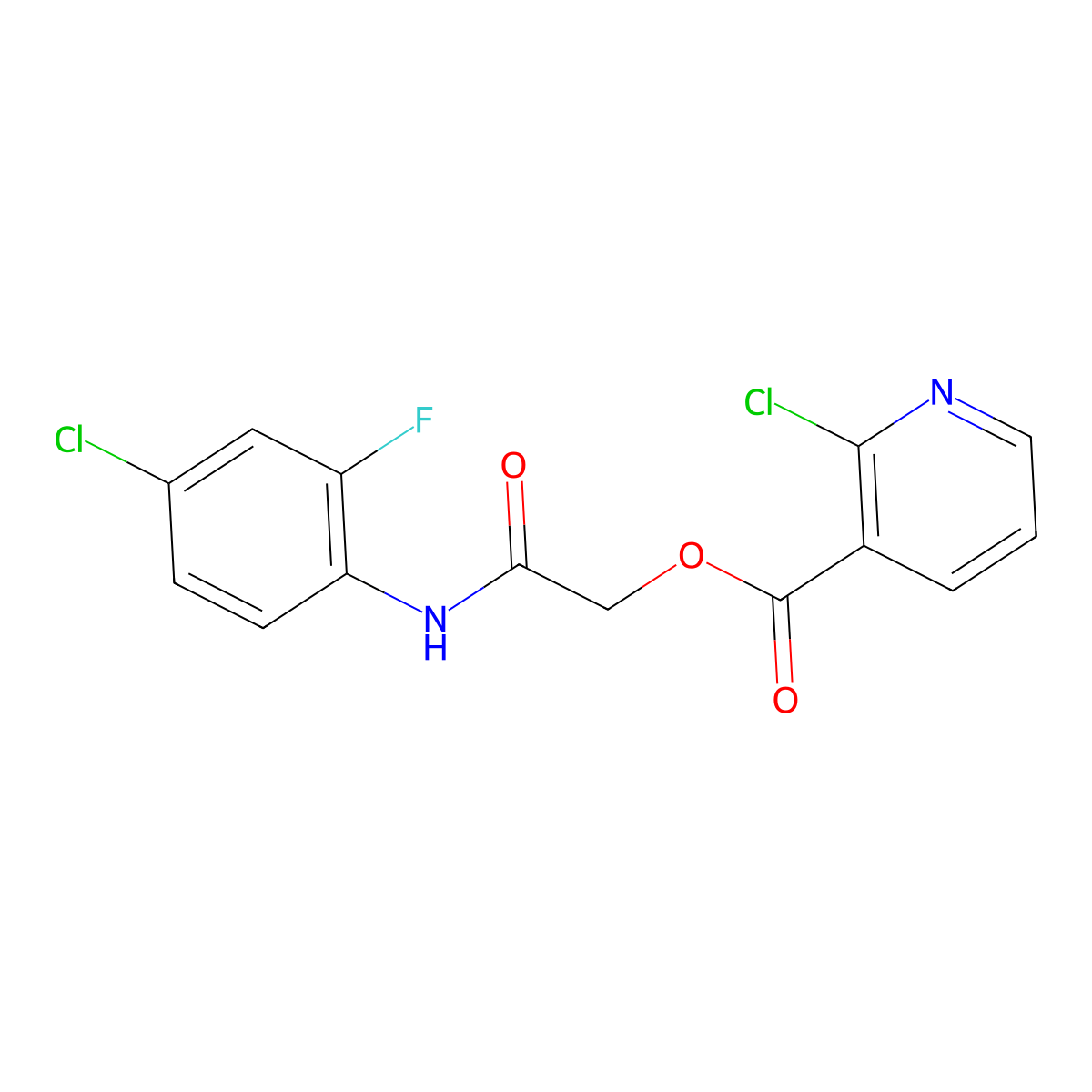 [(4-Chloro-2-fluorophenyl)carbamoyl]methyl 2-chloropyridine-3-carboxylate molecular structure, CAS 380334-12-3