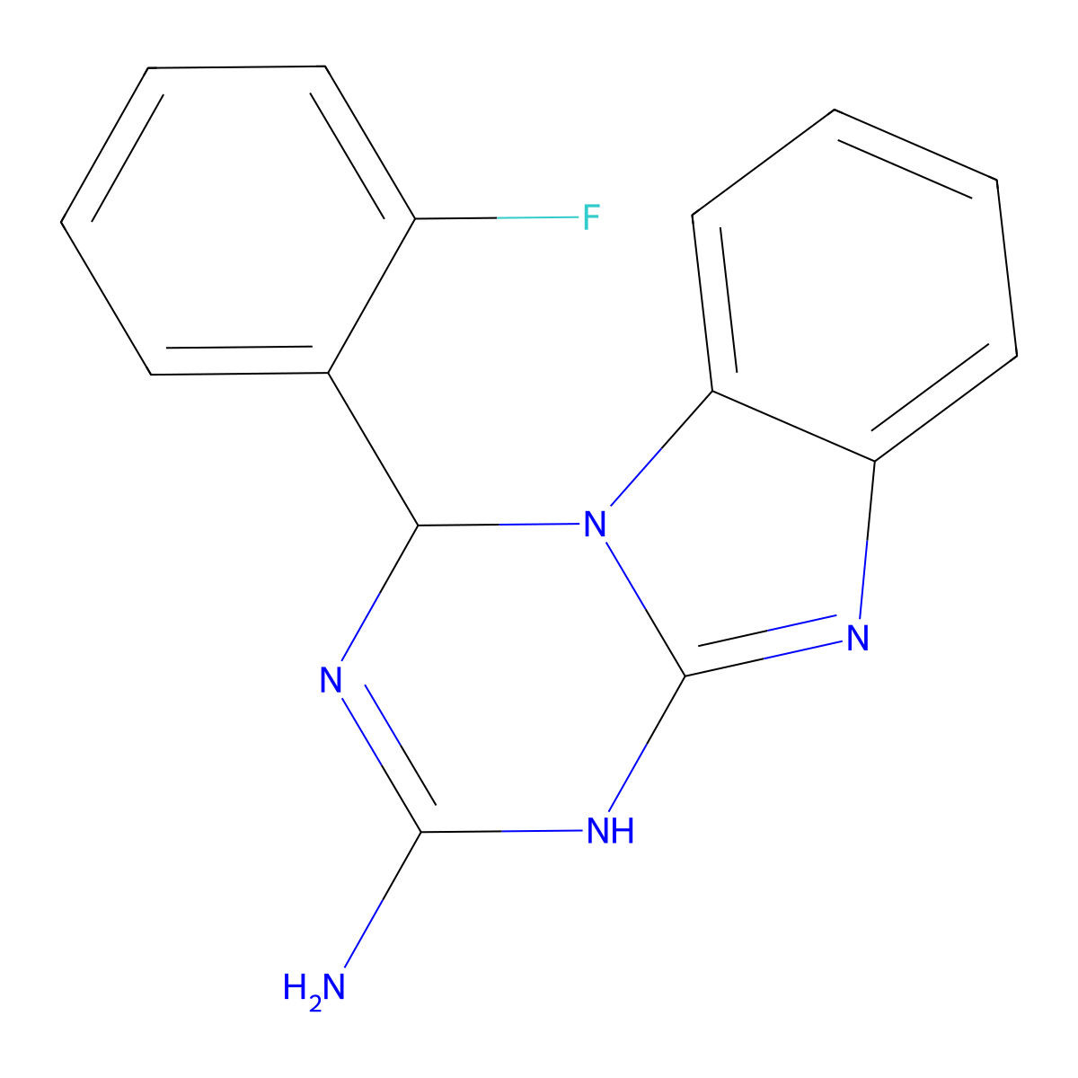 4-(2-Fluorophenyl)-1,4-dihydro[1,3,5]triazino[1,2-a]benzimidazol-2-amine molecular structure, CAS 380334-97-4