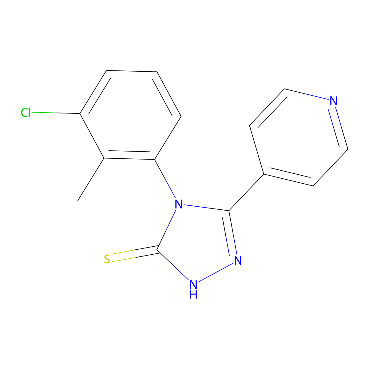 4-(3-Chloro-2-methyl-phenyl)-5-pyridin-4-yl-4H-[1,2,4]triazole-3-thiol molecular structure, CAS 380335-54-6