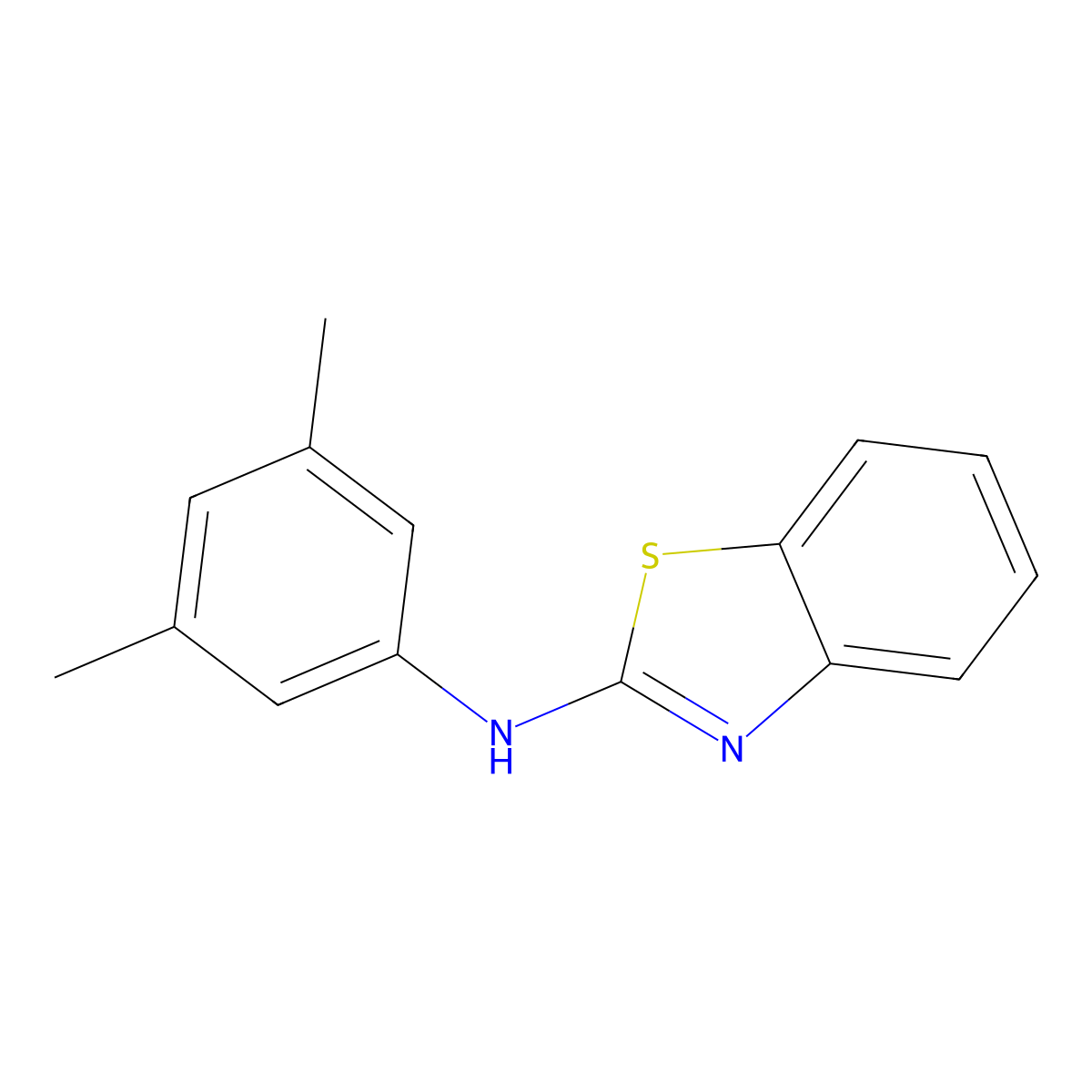 N-(3,5-dimethylphenyl)-1,3-benzothiazol-2-amine molecular structure, CAS 380335-58-0