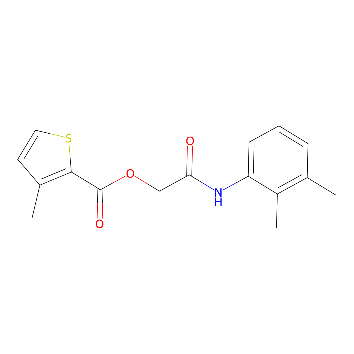 2-((2,3-Dimethylphenyl)amino)-2-oxoethyl 3-methylthiophene-2-carboxylate molecular structure, CAS 380336-01-6