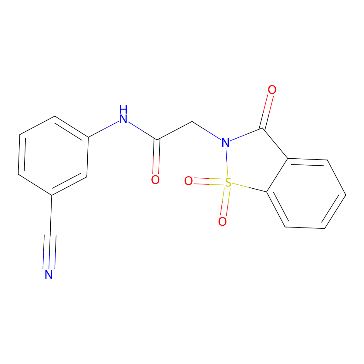 N-(3-cyanophenyl)-2-(1,1,3-trioxo-1,2-benzothiazol-2-yl)acetamide molecular structure, CAS 380336-70-9