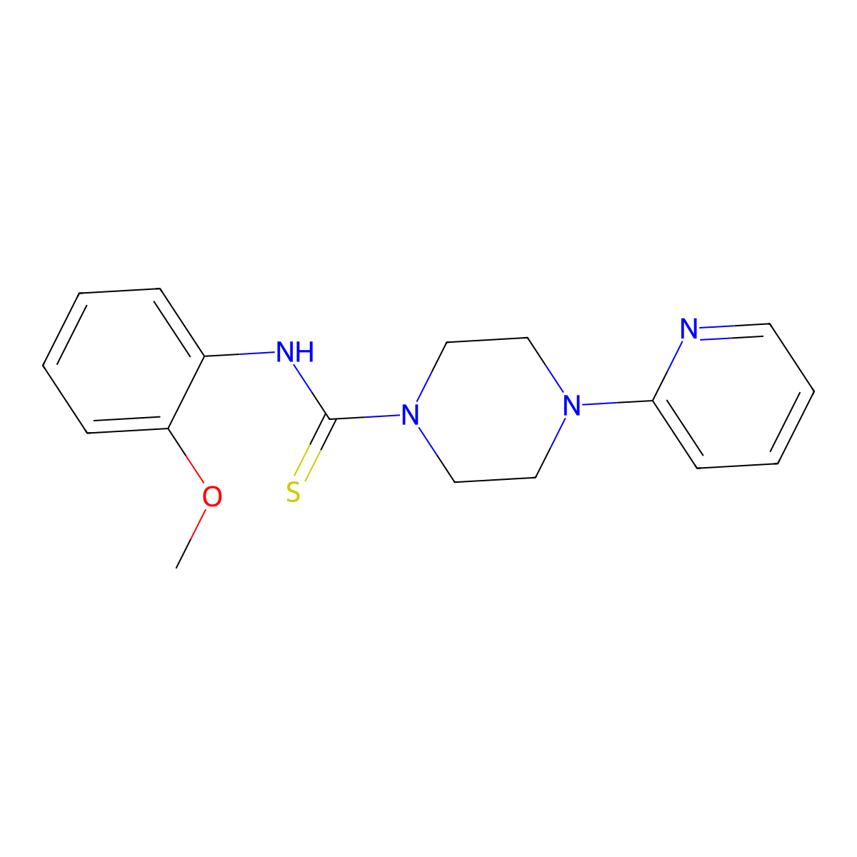 N-(2-methoxyphenyl)-4-(pyridin-2-yl)piperazine-1-carbothioamide molecular structure, CAS 380336-95-8