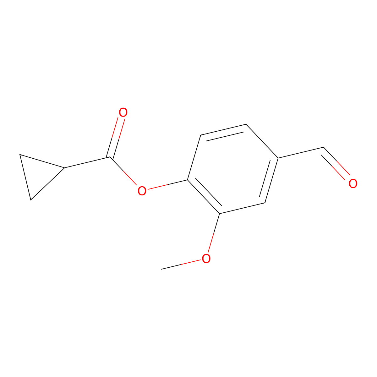 4-Formyl-2-methoxyphenyl cyclopropanecarboxylate molecular structure, CAS 380336-99-2