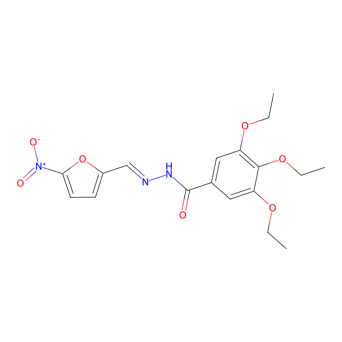 3,4,5-triethoxy-N'-[(5-nitrofuran-2-yl)methylidene]benzohydrazide molecular structure, CAS 380337-00-8