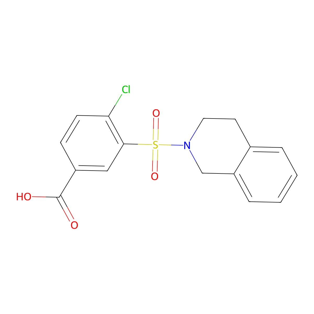 4-Chloro-3-(1,2,3,4-tetrahydroisoquinoline-2-sulfonyl)benzoic acid molecular structure, CAS 380337-05-3