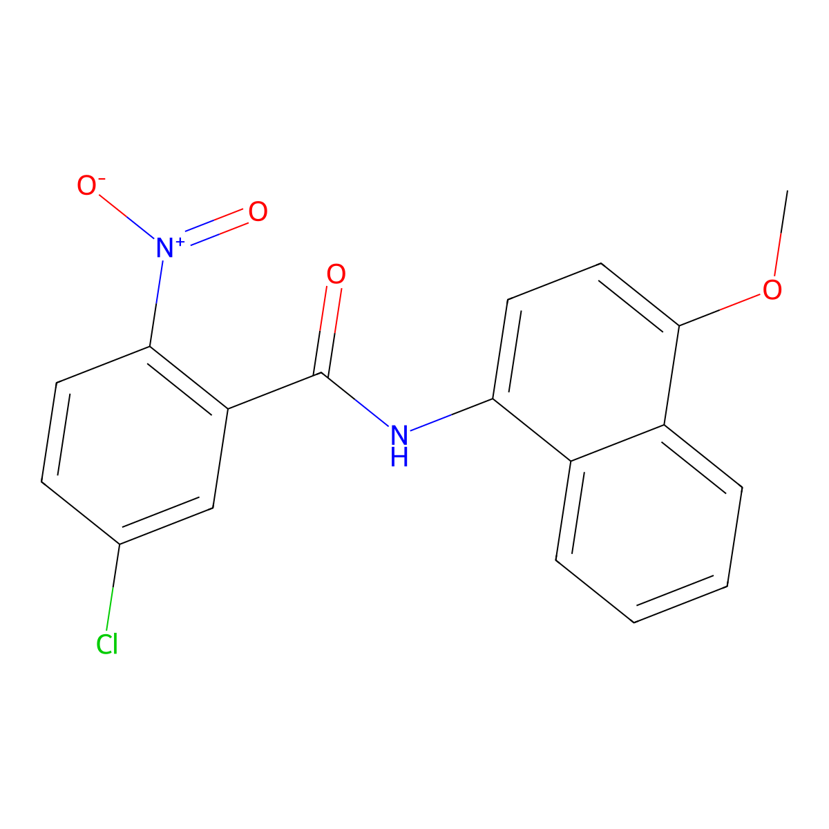 5-chloro-N-(4-methoxynaphthalen-1-yl)-2-nitrobenzamide molecular structure, CAS 380338-60-3