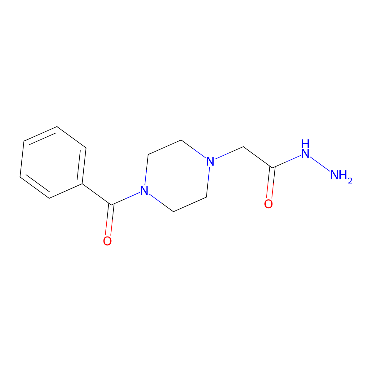 2-(4-Benzoylpiperazin-1-yl)acetohydrazide molecular structure, CAS 380339-39-9