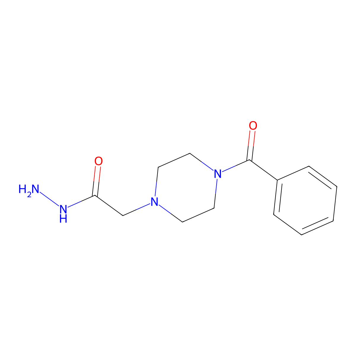2-(4-Benzoylpiperazin-1-yl)acetohydrazide molecular structure, CAS 380339-39-9