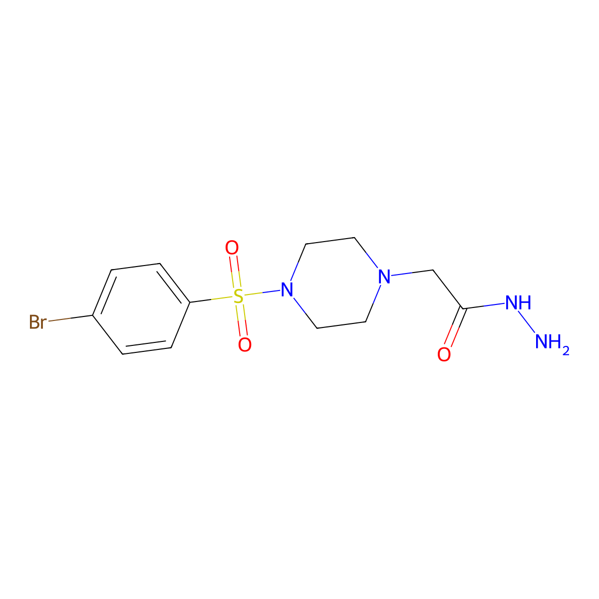 2-[4-(4-Bromobenzenesulfonyl)piperazin-1-yl]acetohydrazide molecular structure, CAS 380339-42-4