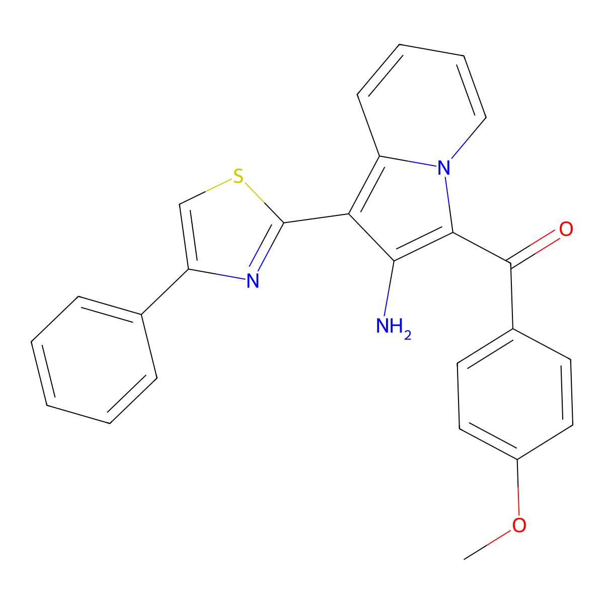 3-(4-Methoxybenzoyl)-1-(4-phenyl-1,3-thiazol-2-yl)indolizin-2-amine molecular structure, CAS 380339-60-6