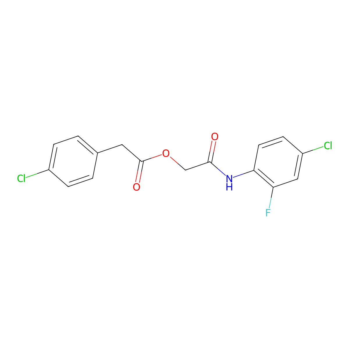 [(4-Chloro-2-fluorophenyl)carbamoyl]methyl 2-(4-chlorophenyl)acetate molecular structure, CAS 380339-82-2