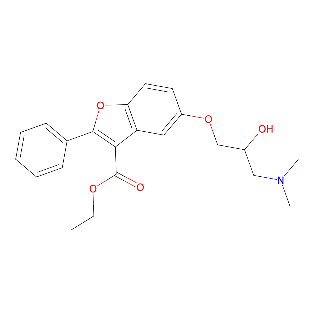 Ethyl 5-[3-(dimethylamino)-2-hydroxypropoxy]-2-phenyl-1-benzofuran-3-carboxylate molecular structure, CAS 380341-26-4