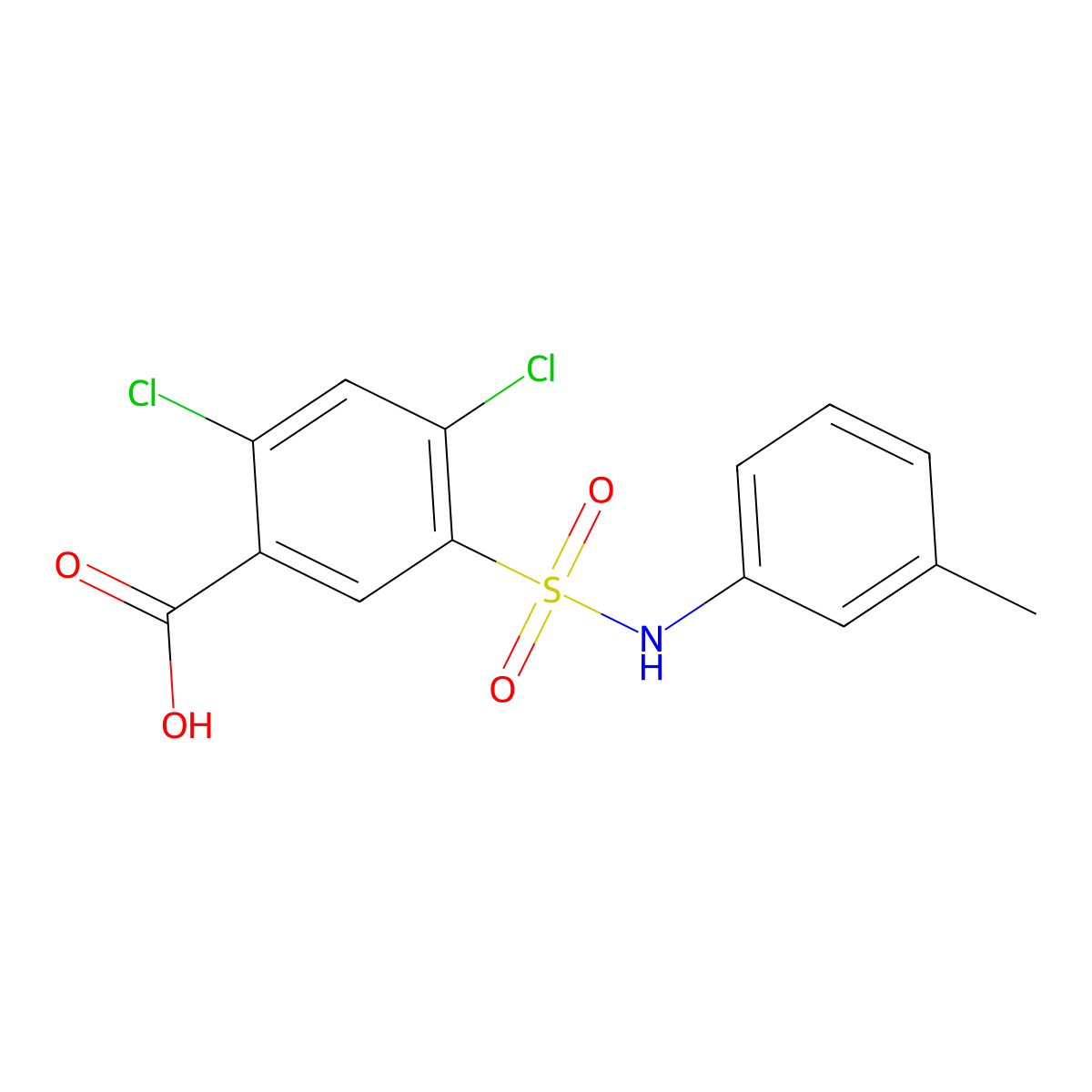 2,4-dichloro-5-[(3-methylphenyl)sulfamoyl]benzoic Acid molecular structure, CAS 380341-41-3