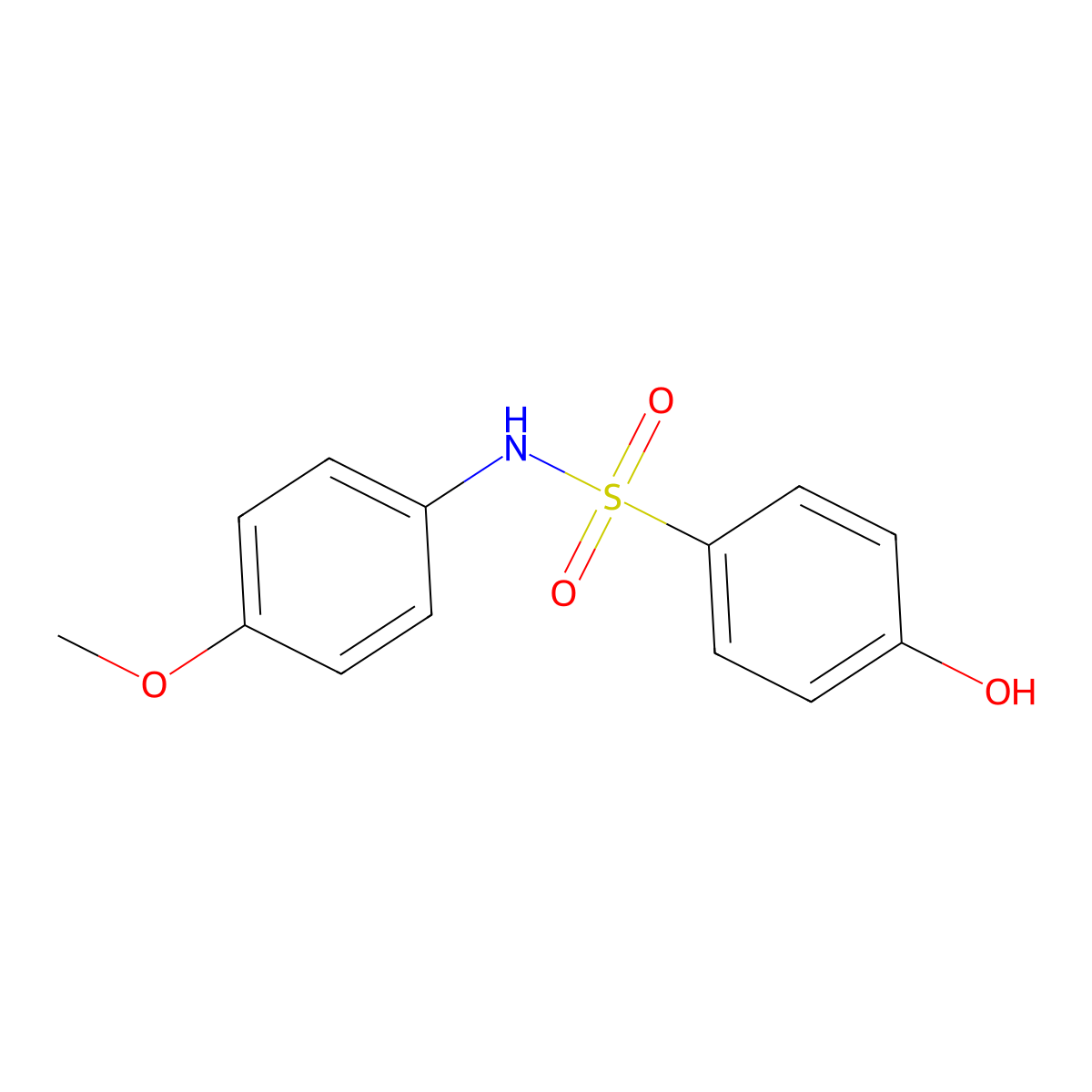 4-hydroxy-N-(4-methoxyphenyl)benzene-1-sulfonamide molecular structure, CAS 380341-92-4