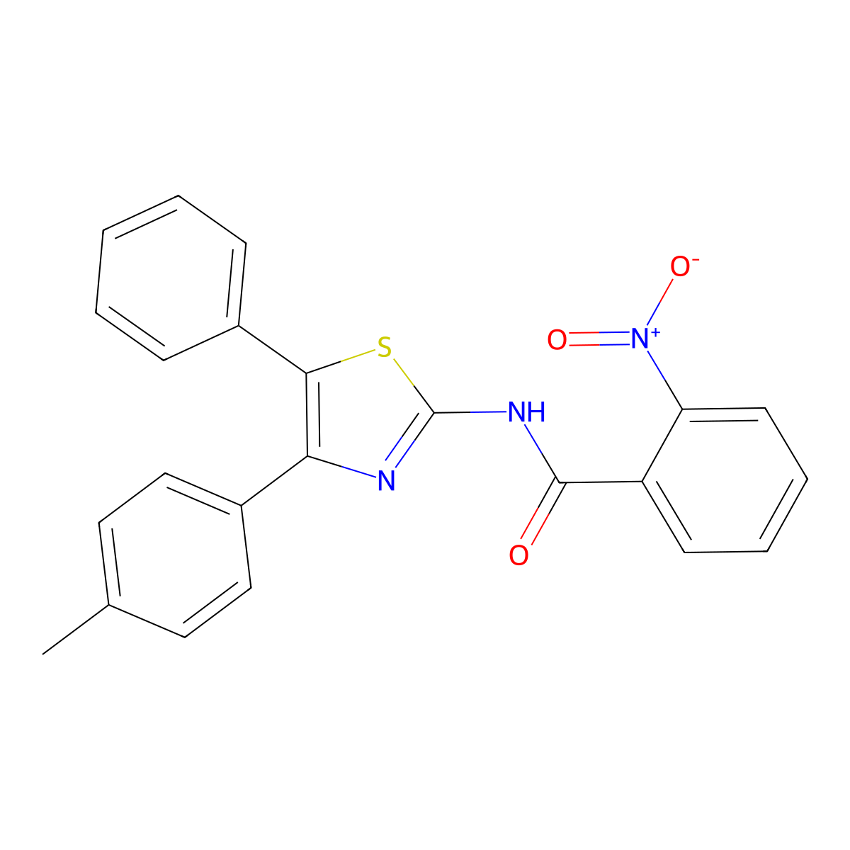 N-[4-(4-methylphenyl)-5-phenyl-1,3-thiazol-2-yl]-2-nitrobenzamide molecular structure, CAS 380342-17-6