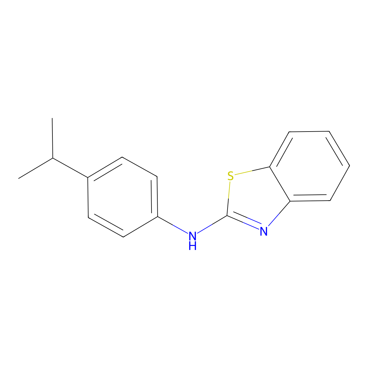 N-[4-(propan-2-yl)phenyl]-1,3-benzothiazol-2-amine molecular structure, CAS 380342-39-2