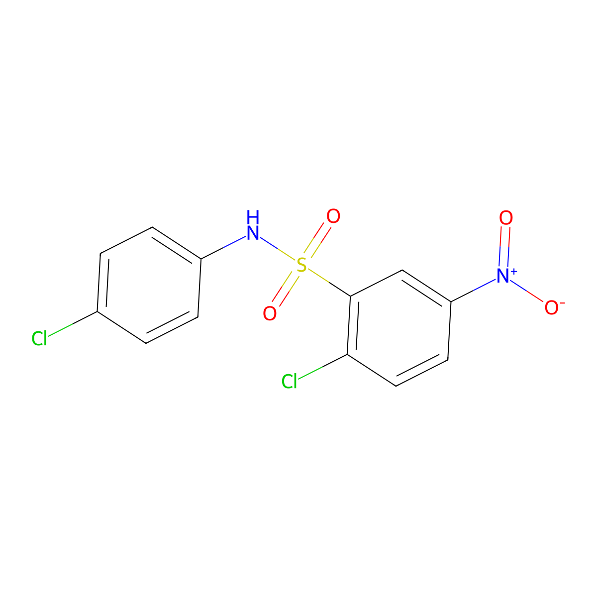 2-chloro-N-(4-chlorophenyl)-5-nitrobenzene-1-sulfonamide molecular structure, CAS 380342-48-3