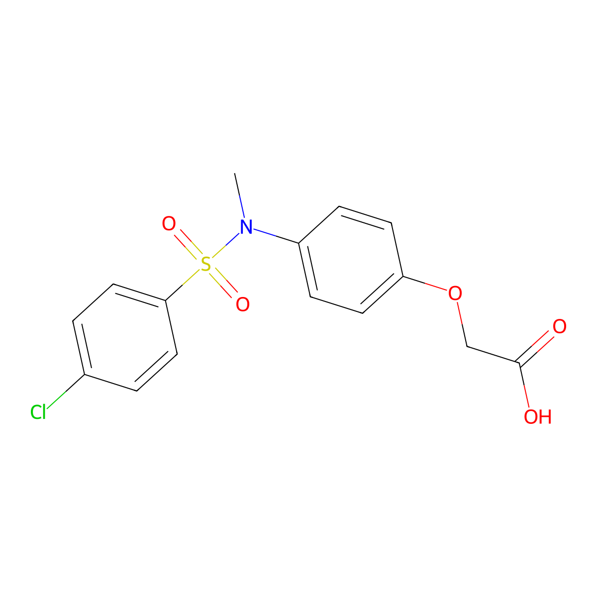 2-[4-(N-methyl4-chlorobenzenesulfonamido)phenoxy]acetic acid molecular structure, CAS 380342-61-0